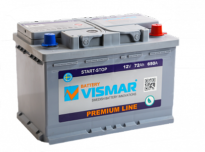 VISMAR PREMIUM 6СТ-72L (R+)-(0) 650А START-STOP 278*175*190 Батарея аккумуляторная 12 В обр.п.