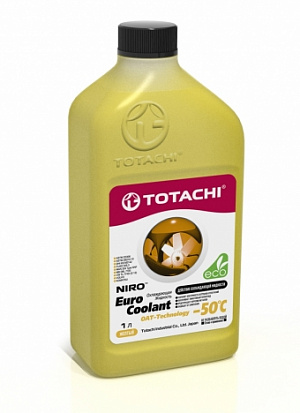 TOTACHI NIRO EURO COOLANT OAT TECHNOLOGY -50°C антифриз желтый канистра 1л