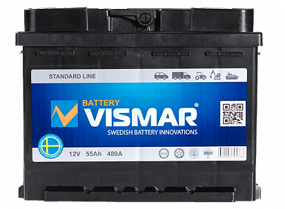 VISMAR STANDARD 6СТ-55 L (L+)-(1) 480A 242*175*190 Батарея аккумуляторная 12 В прям.п.