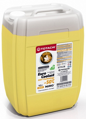 TOTACHI NIRO EURO COOLANT OAT TECHNOLOGY -50°C антифриз желтый канистра 10л