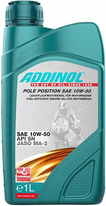 ADDINOL Pole Position SAE 10W-50 1л масло  4-Т для мотоциклов